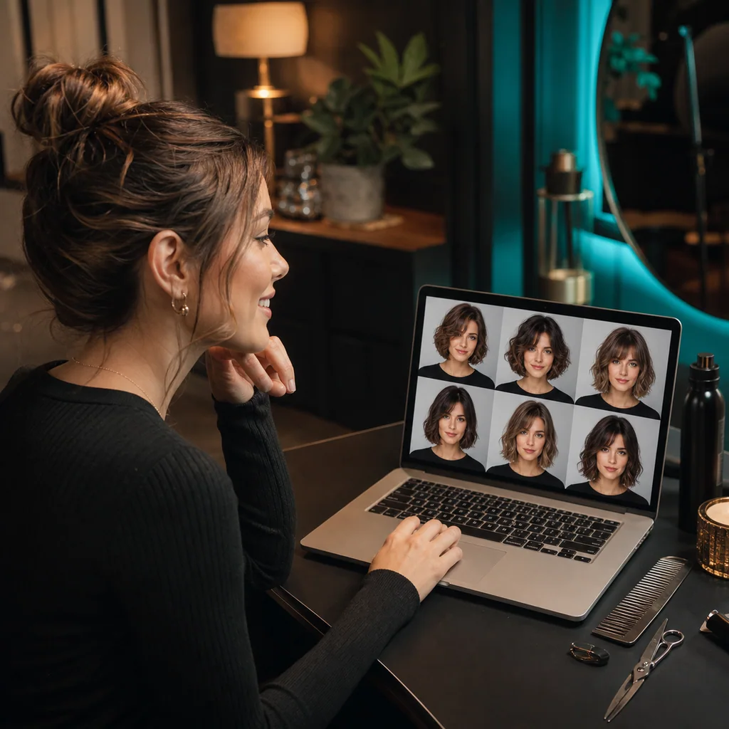 AI hairstyle try-on preview — No Salon, No Photoshop